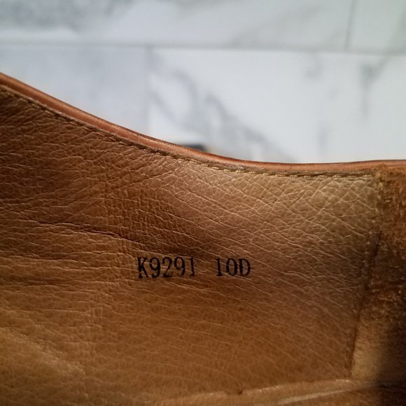 J. Crew Mens Leather Oar Stripe Derby Shoes - Size 10 D - K9291 Burnished Sienna